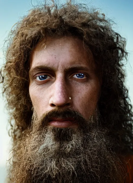 Image similar to closeup portrait of john the baptist, depth of field, zeiss lens, detailed, symmetrical, centered, fashion photoshoot, by Annie Leibovitz and Steve McCurry, David Lazar, Jimmy Nelsson, Breathtaking, 8k resolution, extremely detailed, beautiful, establishing shot, artistic, hyperrealistic, beautiful face, octane render