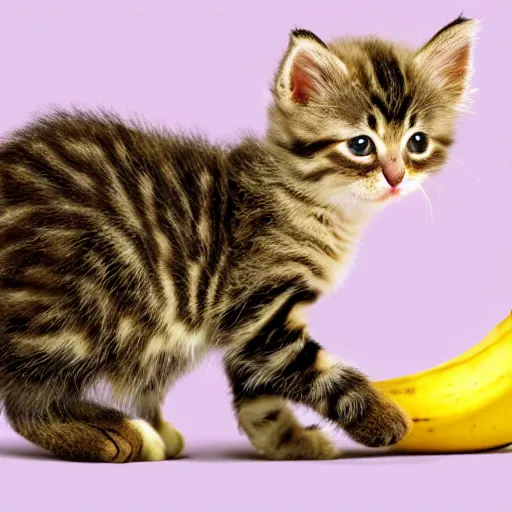 Image similar to kitten in a banana peel