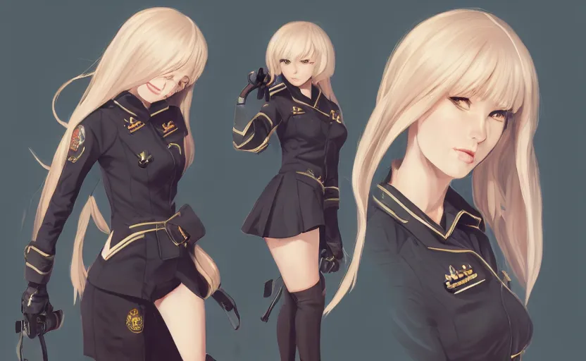 Prompt: highly detailed, high resolution, character design art, stunning, volumetric lightning, realistic guns, azur lane style, matte, sharp focus, intricate, 150mm, illustration, artstation, by kuvshinov ilya, realistic human anatomy, simple design, realistic female sailor uniforms