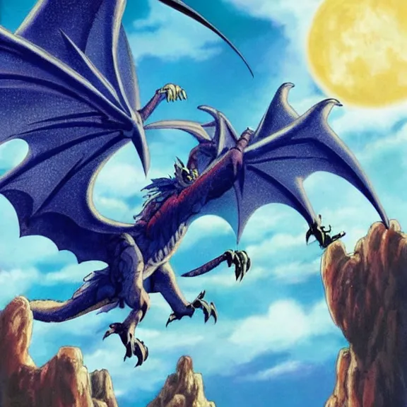 Prompt: winged dragon, disney movie poster, animation, studio ghibli