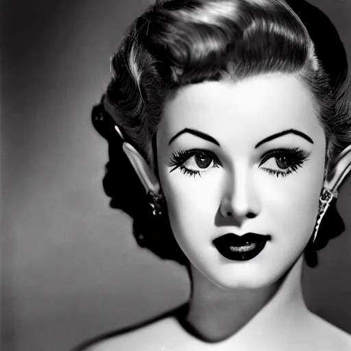 Prompt: black and white Hollywood photography of Zelda by George Hurrell