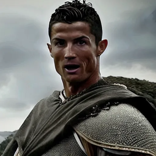 Image similar to a still of cristiano ronaldo in the lord of the rings