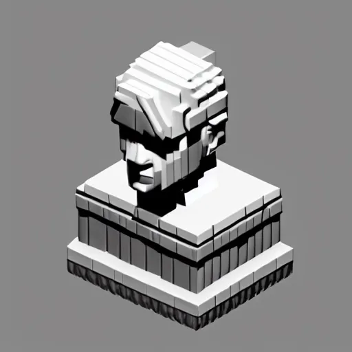 Prompt: an isometric head of donald trump, game art, voxels