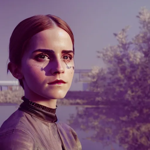 Prompt: an insect with the face of emma watson. cast shadows. solar punk aesthetic. hayao miyazaki colors. photorealistic render in unreal engine.