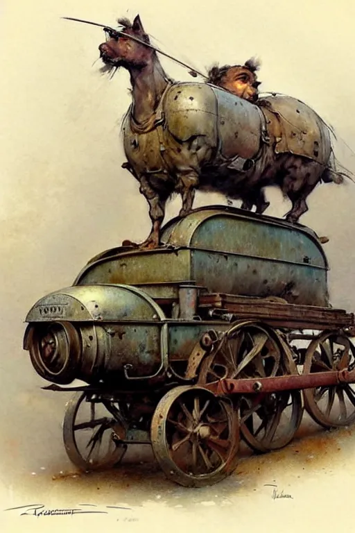 Image similar to (((((1950s brutal steel wagon . muted colors.))))) by Jean-Baptiste Monge !!!!!!!!!!!!!!!!!!!!!!!!!!!