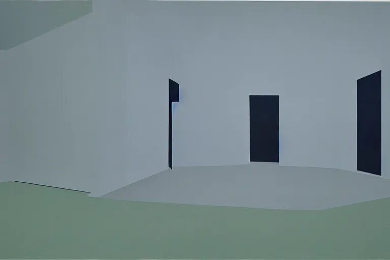 Image similar to david hockney minimalist noisy grainy 1960s style James Turrell exhibition painting