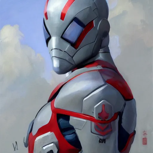 Image similar to greg manchess portrait painting of armored spiderman ultraman grey fox from metal gear cyborg gay japanese - american hybrid as overwatch character, medium shot, asymmetrical, profile picture, organic painting, sunny day, matte painting, bold shapes, hard edges, street art, trending on artstation, by huang guangjian and ail elvgren and sachin teng