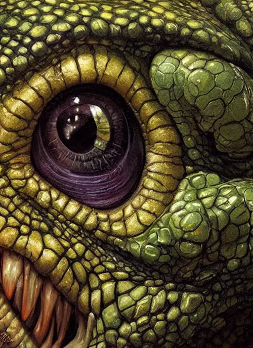 Image similar to close up sci - fi hippie poster art simon stalenhag horror reptile eyes, green skin, elegant, highly detailed, centered, digital painting, concept art, smooth, sharp focus, illustration, artgerm, tomasz alen kopera, peter mohrbacher, donato giancola, joseph christian leyendecker, wlop, frank frazetta