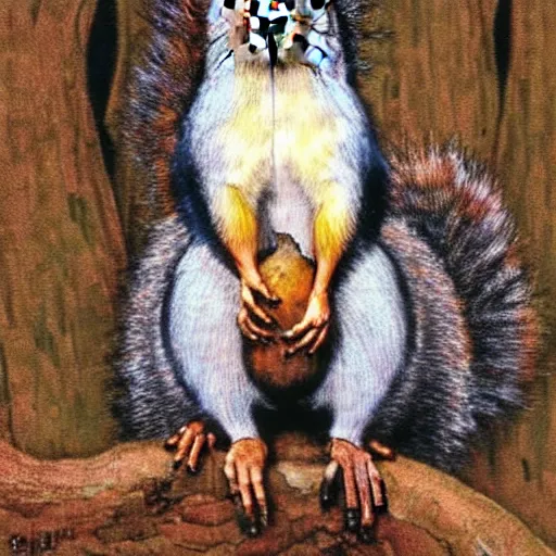 Prompt: portrait of a squirrel wear an aviators cap, 8 k, by norman rockwell,