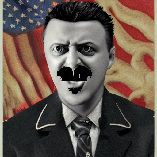 Image similar to igor ivanovich strelkov became an aggressive lovecraftian degenerate abomination calling for total mobilization, photo - realistic, color image, 2 k, highly detailed, bodyhorror, occult art