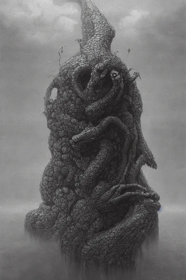 Image similar to water monster 4k by zdzisław beksiński