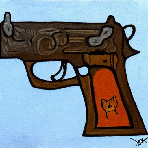 Image similar to Le Gun artwork of a cat