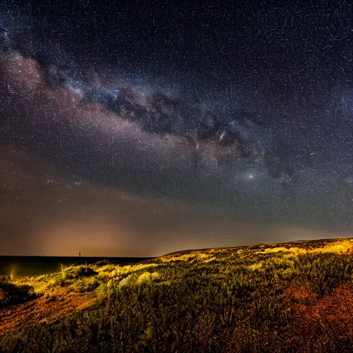 Image similar to HD Dslr professional photograph of landscape and a sky full of stars