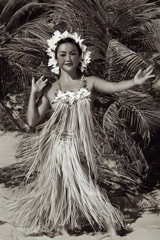 female hawaiian hula dancer on beach by kim taylor | Stable Diffusion ...