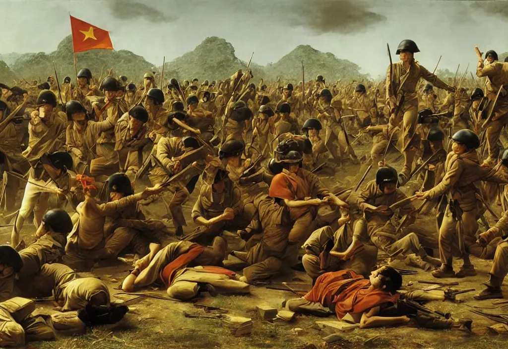 Image similar to vietnam war by jacques - louis david