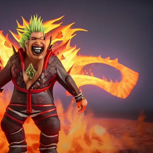 Image similar to Guy Fieri as a World of Warcraft villain octane render 4D Ray Tracing lighting award winning photography