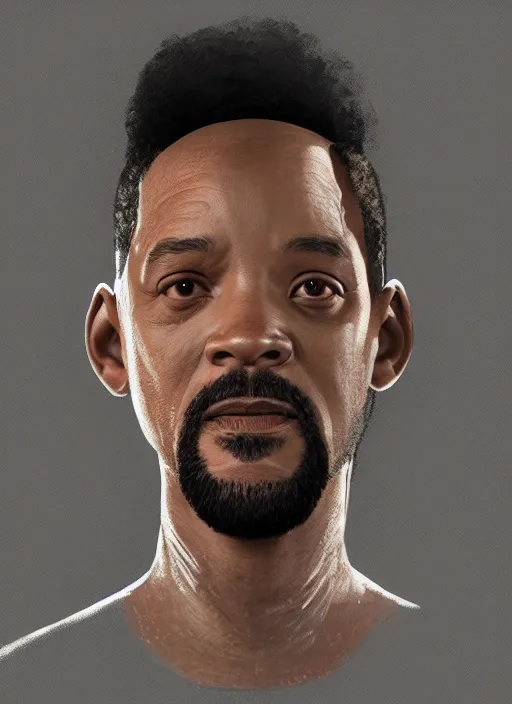 Image similar to portrait of will smith as a rock, au naturel, hyper detailed, digital art, trending in artstation, cinematic lighting, studio quality, smooth render, unreal engine 5 rendered, octane rendered, art style by klimt and nixeu and ian sprigger and wlop and krenz cushart