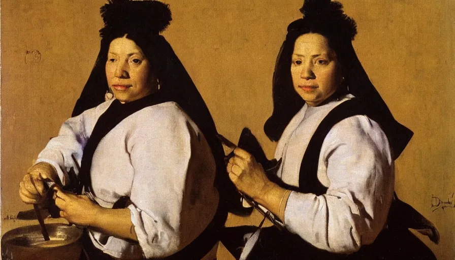 Image similar to diego velasquez, woman, painting,