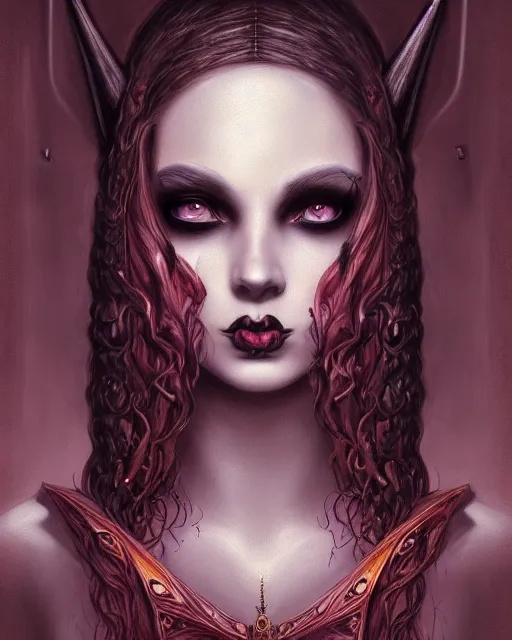 Image similar to painting of a satanic dark ritual, enigmatic beauty, esoteric, muted colors, head in focus, fantasy art, ornamental aesthetics, intricate, elegant, highly detailed hyperrealistic painting, artstation, concept art, painterly, sharp focus, illustration, art by lois royoi