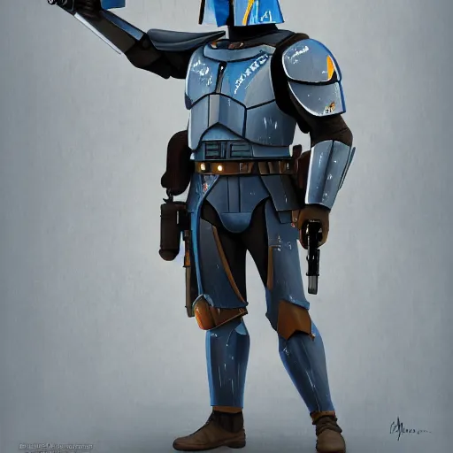 Image similar to masterpiece very detailed artwork of Jango Fett, sci fi, artstation, digital art