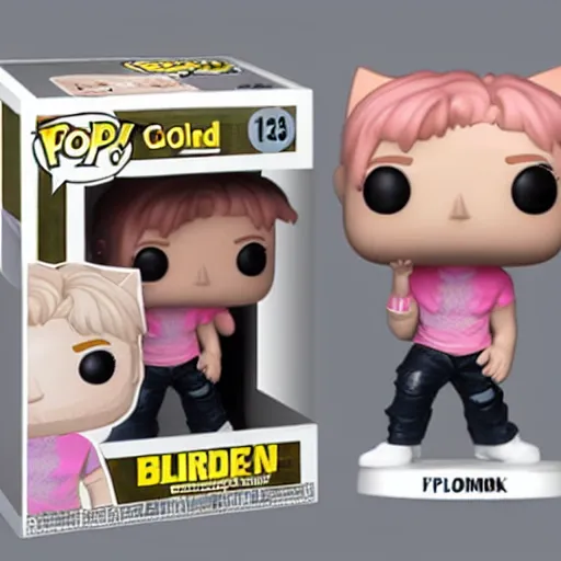 Prompt: blond catboy with pink shirt funko pop, funko pop