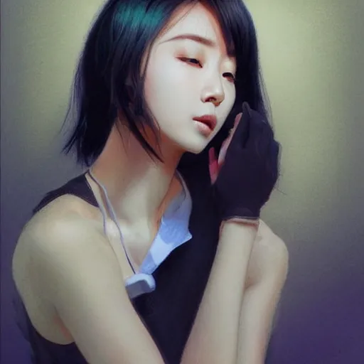 Image similar to portrait of kpop idol, expressive pose, lively expression, a pastel by chip zdarsky, trending on pinterest, mingei, full body, stylish, intricate, elegant, rose tones, highly detailed, digital painting, artstation, concept art, smooth, sharp focus, illustration, art by artgerm and greg rutkowski and alphonse mucha