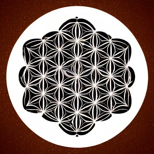 Prompt: flat tie - dye'flower of life'geometry design on crisp white copy paper background illustration, sharp - focus, detailed contour edges, summer boho style, closeup motif template,