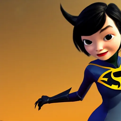 Prompt: Cassandra Cain (Batgirl) as animated by Pixar, Disney, CG animation, film still