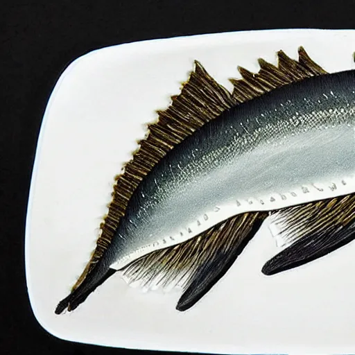 Prompt: a sardine in the style of gyotaku, extremely detailed,