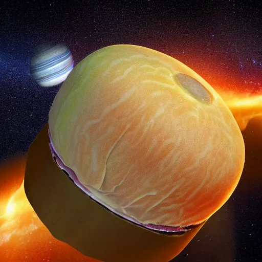 Prompt: cheeseburger anomaly observed in space, hubble space telescope, 8 k uhd