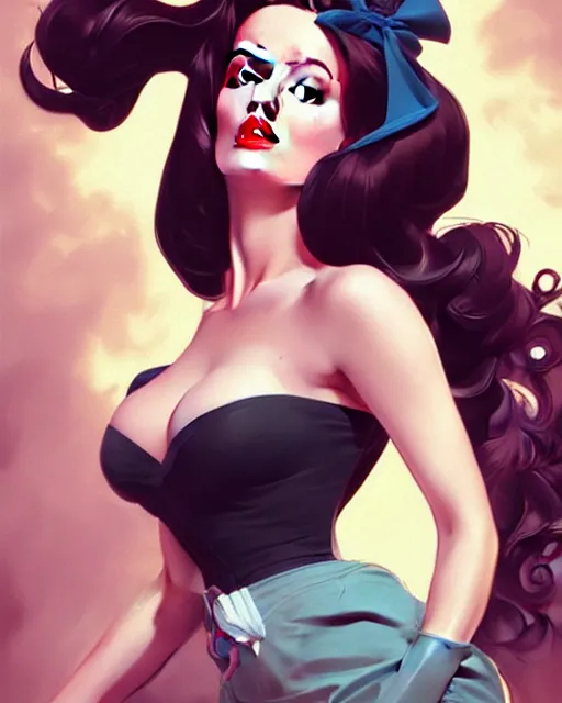 Image similar to a pin up and beautiful fashion charming dreamlke jennifer connelly, symmetrical face symmetrical eyes, character art, art by artgerm lau and wlop and and ilya kuvshinov and john singer sargent, joshua middleton comic art, frostbite 3 engine