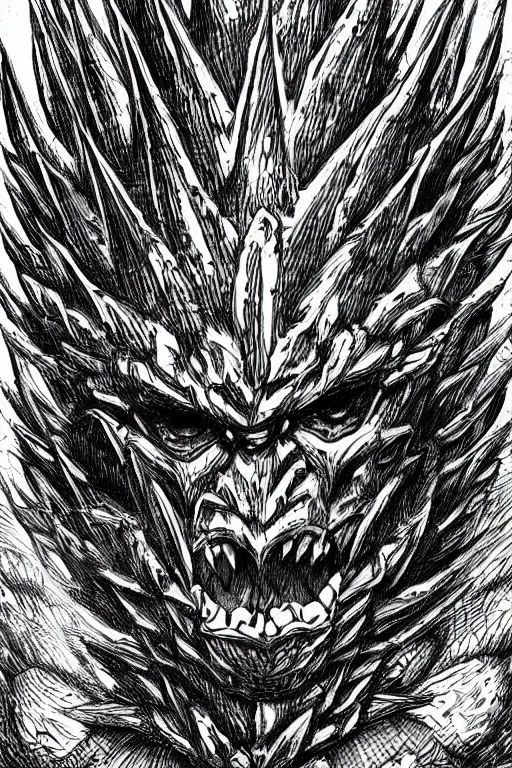 Image similar to pineapple humanoid figure monster wearing pineapple themed armour, symmetrical, highly detailed, digital art, sharp focus, trending on art station, kentaro miura manga art style