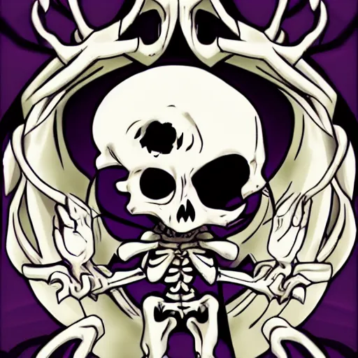 Prompt: Overlord Skeleton Necromage from the anime Overlord