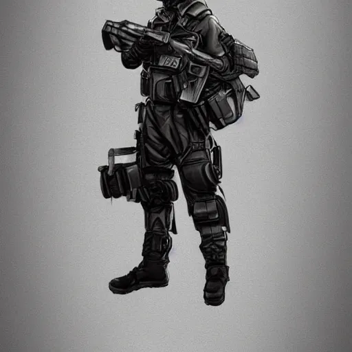 Image similar to full body concept art of a Gear Policeman trending on artstation deviantart Pinterest detailed High Resolution HD 8k