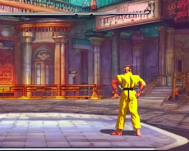 Prompt: a still of empty Ken's stage in Street Fighter 2 in the movie Street Fighter, HDR, high quality, 8k, highly detailed and intricate,