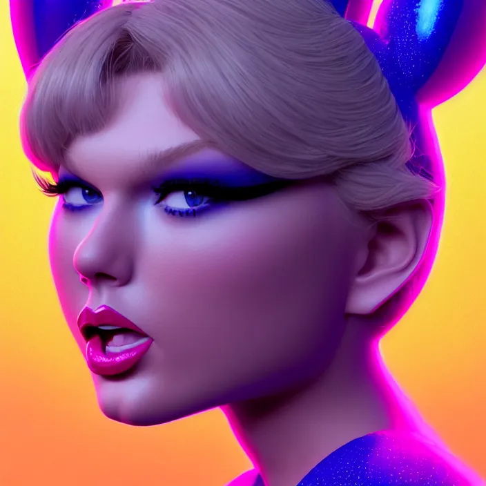 Image similar to portrait of Taylor Swift as Lola Bunny in Space Jam 1996. intricate abstract. intricate artwork. by Tooth Wu, wlop, beeple, dan mumford. octane render, trending on artstation, greg rutkowski very coherent symmetrical artwork. cinematic, hyper realism, high detail, octane render, 8k, iridescent accents