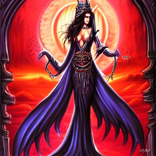 Prompt: evil godess, by anne stokes