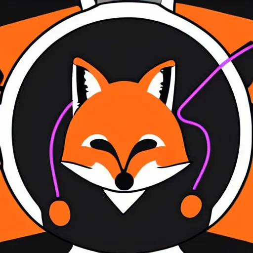 Prompt: svg sticker of a Dancing-Fox, at a rave, spinning records, giant headphones rocking out, wearing headphones, huge speakers, dancing, rave, DJ, spinning records, digital art, amazing composition, rule-of-thirds, award-winning, trending on artstation, featured on deviantart
