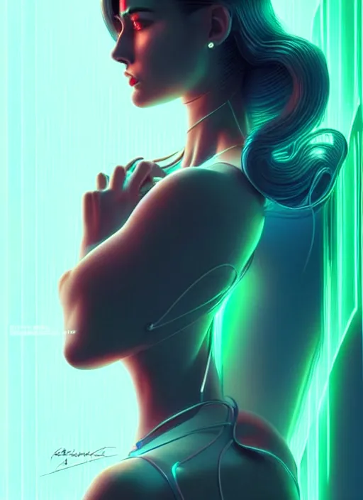 Image similar to portrait of female humanoid, intricate, retro 6 0 s, elegant, cyber neon lights, highly detailed, digital photography, trending in artstation, trending in pinterest, glamor pose, concept art, smooth, sharp focus, art by artgerm and greg rutkowski