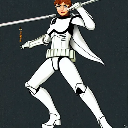 Image similar to vampire slayer in the style of storm trooper, by satoshi kon