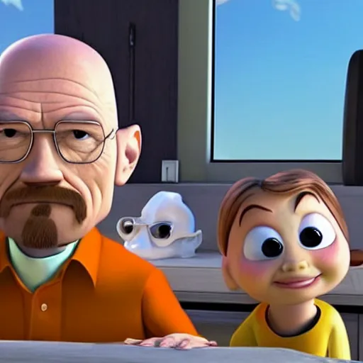 Image similar to walter white as a pixar character