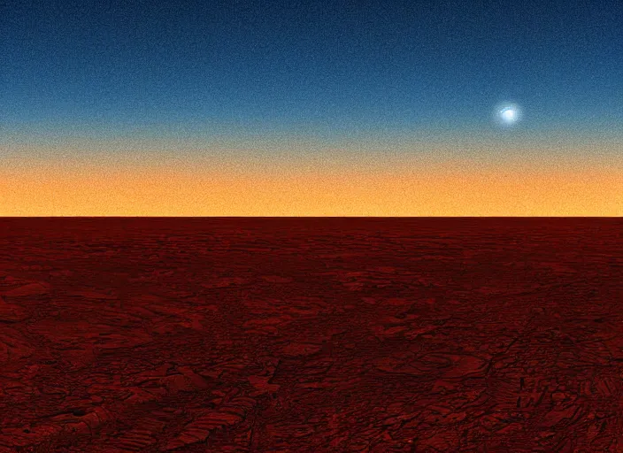 Image similar to beautiful blue sunset on Mars, detailed digital art, blue lighting