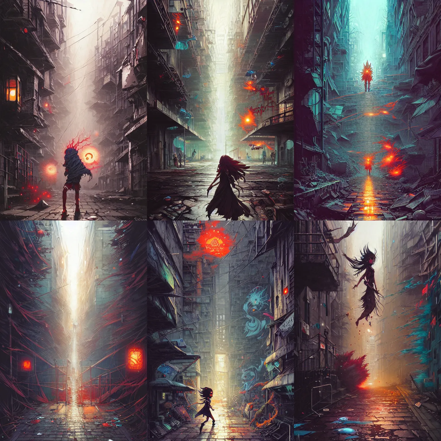 Prompt: graffiti sorcerer runs out of mana, modern urban setting, detailed illustration by greg rutkowski, junji ito, and dan mumford, fantastic art award winning best ultra detailed magnificent deep sharp focus concept art