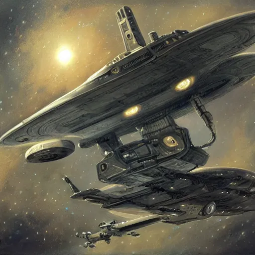 Image similar to starship enterprise by jean - baptiste monge