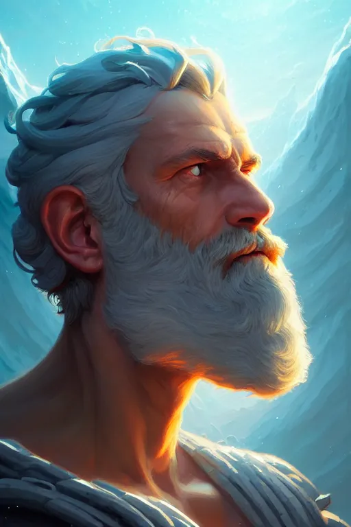 Image similar to highly detailed portrait of god zeus, stephen bliss, unreal engine, fantasy art by greg rutkowski, rhads, ferdinand knab, makoto shinkai and lois van baarle, ilya kuvshinov, rossdraws, tom bagshaw, global illumination, radiant light, detailed and intricate environment