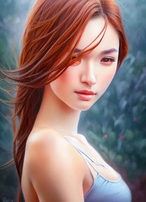 Image similar to photo of a gorgeous young woman in the style of stefan kostic, realistic, sharp focus, 8k high definition, insanely detailed, intricate, elegant, art by stanley lau and artgerm