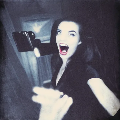 Prompt: photograph of vampire, selfie