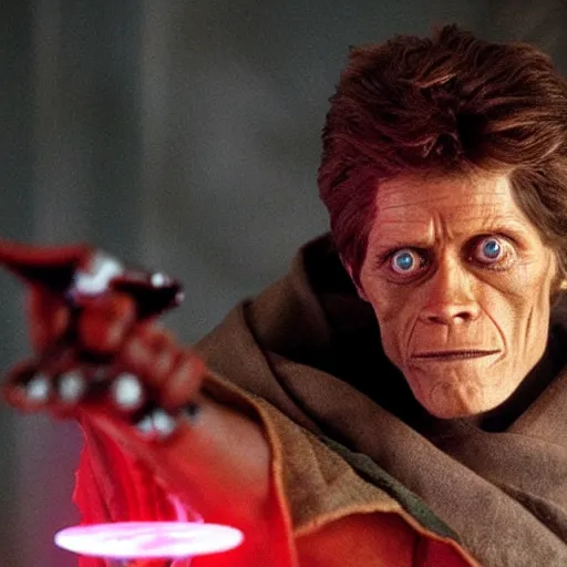 Prompt: Willem Dafoe as a Sith Lord