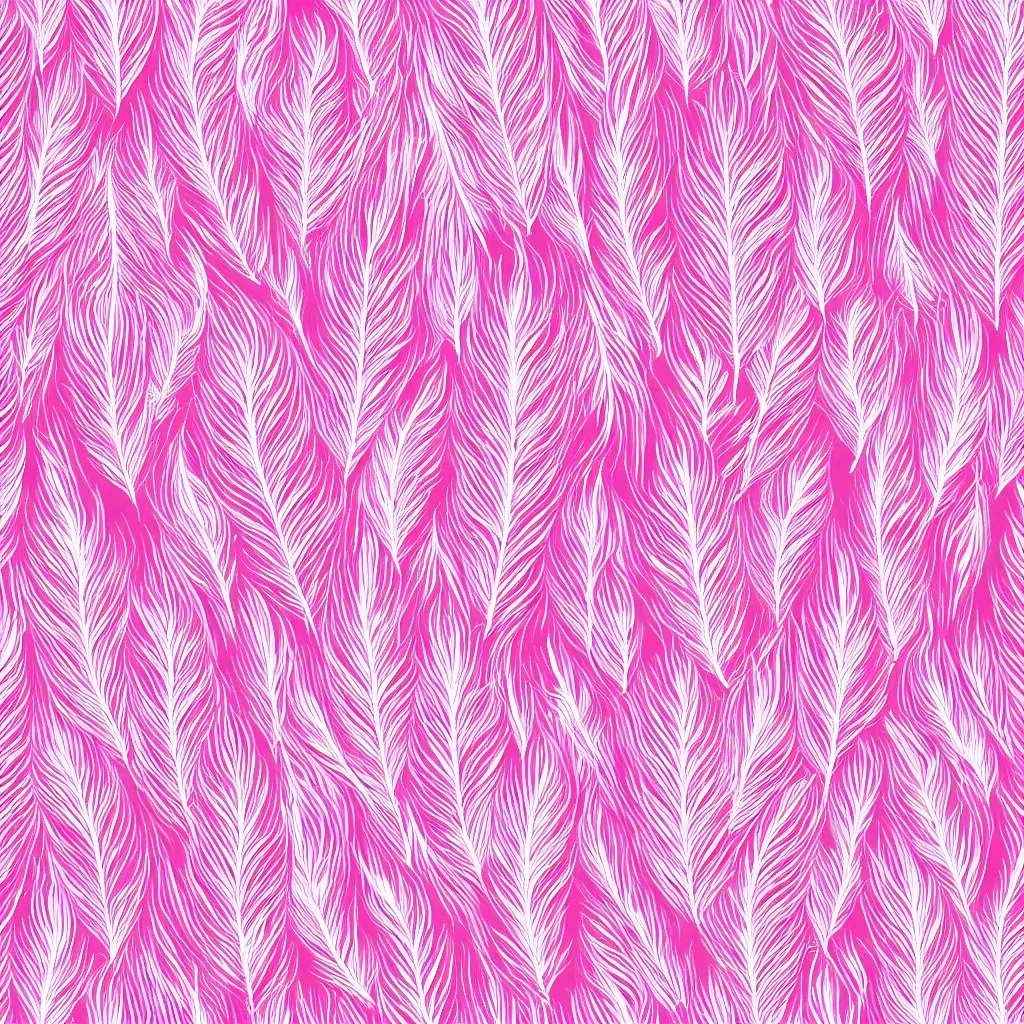 Prompt: seamless pink and white symmetric feather texture, 4k
