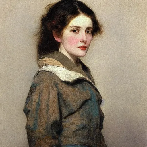 Image similar to photo of young woman by arthur john elsley
